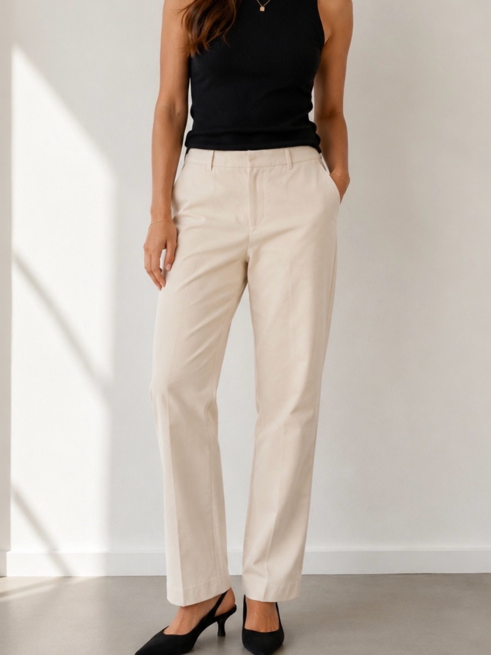 Jules & Leopold Cream Straight-Leg Chino Pants